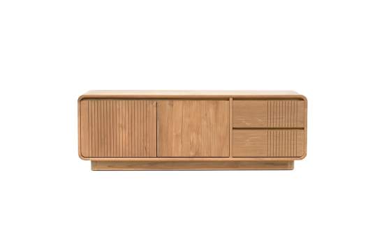 Mueble TV 2 Cajones 2 Puertas Teca Natural Serie Eyre
