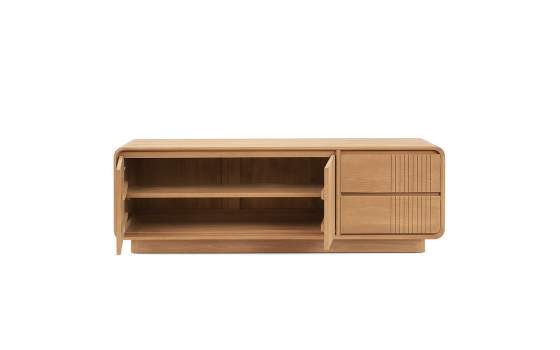 Mueble TV 2 Cajones 2 Puertas Teca Natural Serie Eyre