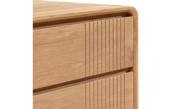 Mueble TV 2 Cajones 2 Puertas Teca Natural Serie Eyre