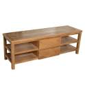 Mueble TV 2 Cajones 4 Estantes Madera Pino Color Miel Arckel