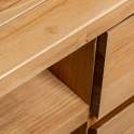 Mueble TV 2 Cajones 4 Estantes Madera Pino Color Miel Arckel