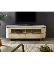 Mueble TV 2 Huecos 2 Cajones Madera Marmol Serie Sextans