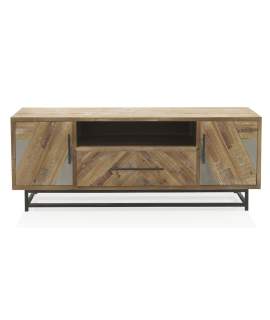 Mueble TV 2 Puertas 1 Cajon Estilo Industrial Serie Aheya