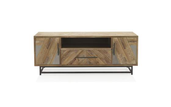 Mueble TV 2 Puertas 1 Cajon Estilo Industrial Serie Aheya