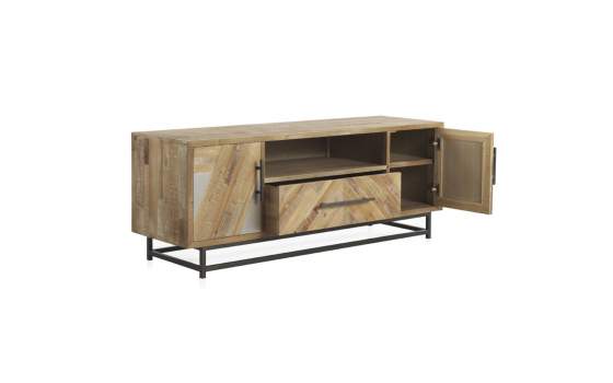 Mueble TV 2 Puertas 1 Cajon Estilo Industrial Serie Aheya