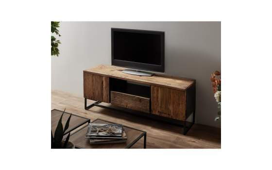 Mueble TV 2 Puertas 1 Cajon Madera Reciclada Metal Lacerta