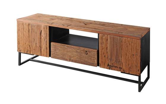 Mueble TV 2 Puertas 1 Cajon Madera Reciclada Metal Lacerta