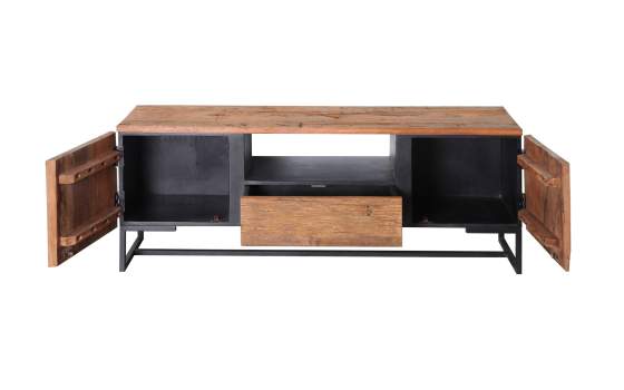 Mueble TV 2 Puertas 1 Cajon Madera Reciclada Metal Lacerta