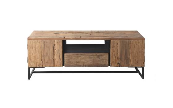 Mueble TV 2 Puertas 1 Cajon Madera Reciclada Metal Lacerta