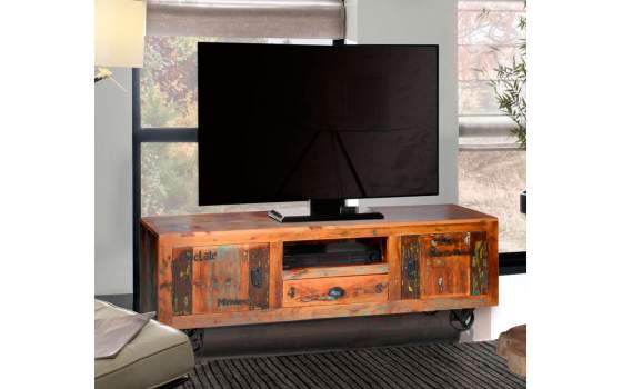 Mueble TV 2 Puertas 1 Cajon Vintage Colores Desgastados Artsas