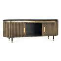 Mueble TV 2 Puertas 150 cm Negro Oro - Serie Aboiat