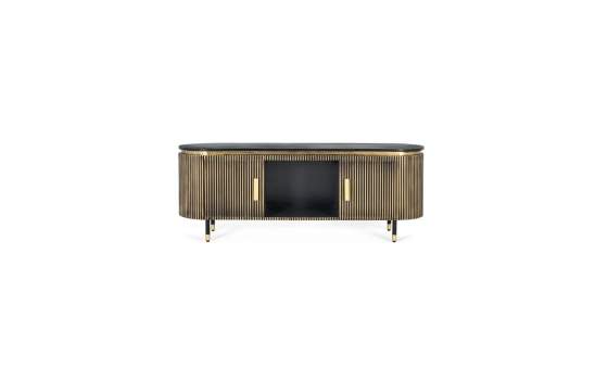 Mueble TV 2 Puertas 150 cm Negro Oro - Serie Aboiat