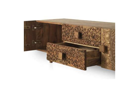 Mueble TV 2 Puertas 2 Cajones Tallados Decorados Serie Adialt