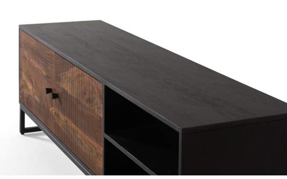 Mueble TV 2 Puertas Acanaladas Estilo Industrial Ariost