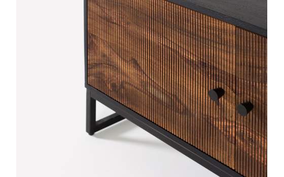 Mueble TV 2 Puertas Acanaladas Estilo Industrial Ariost