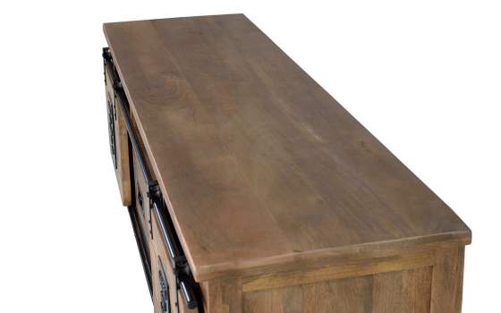 Mueble TV 2 Puertas Correderas 1 Cajon Estilo Industrial Aibiri