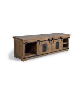 Mueble TV 2 Puertas Correderas 1 Cajon Estilo Industrial Aibiri