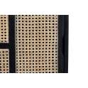 Mueble TV 2 Puertas Correderas Negro Rattan Serie Atenea