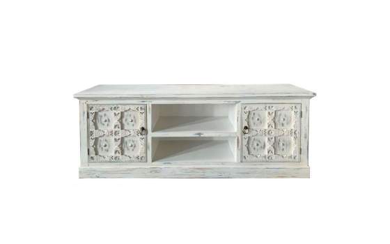 Mueble TV 2 Puertas Estante Blanco Roto Decape Serie Aizarte