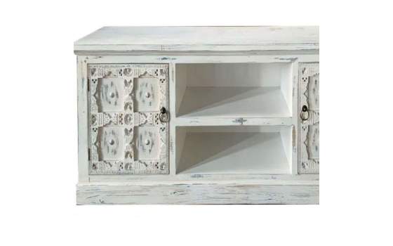 Mueble TV 2 Puertas Estante Blanco Roto Decape Serie Aizarte