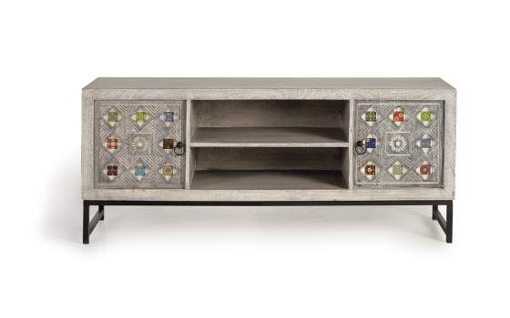 Mueble TV 2 Puertas Estilo Oriental Industrial Serie Aechaga