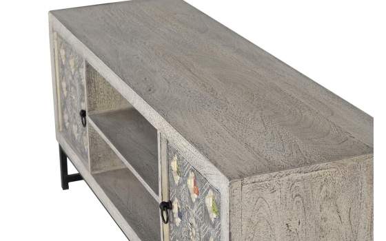 Mueble TV 2 Puertas Estilo Oriental Industrial Serie Aechaga