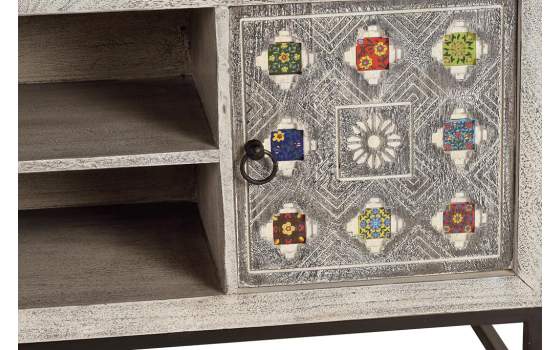 Mueble TV 2 Puertas Estilo Oriental Industrial Serie Aechaga