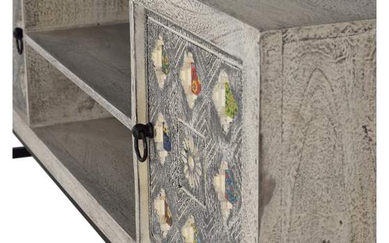 Mueble TV 2 Puertas Estilo Oriental Industrial Serie Aechaga
