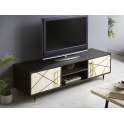 Mueble TV 2 Puertas Hueso y Madera Estilo Contemporaneo Miska