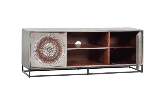 Mueble TV 2 Puertas Madera Decorada Etnica Wood Mandala