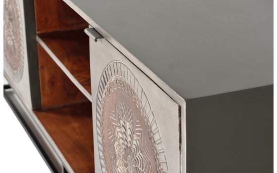 Mueble TV 2 Puertas Madera Decorada Etnica Wood Mandala