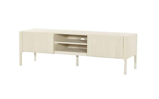 Mueble TV 2 Puertas Madera Mango Blanco Crema Serie Avio