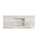 Mueble TV 2 Puertas Madera Tallada Blanco Decape Edasta