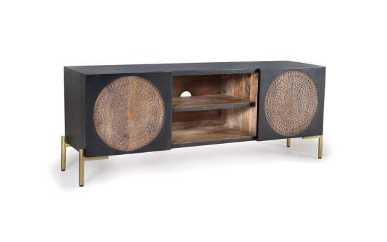 Mueble TV 2 Puertas Talladas Estilo Oriental Serie Aizola