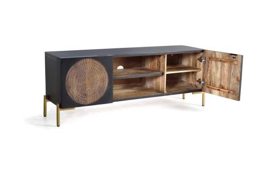 Mueble TV 2 Puertas Talladas Estilo Oriental Serie Aizola
