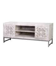 Mueble TV 2 Puertas Talladas Mandala Etnico Serie Mykonos