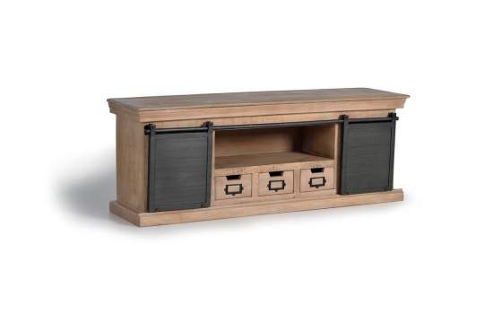 Mueble TV 3 Cajones 2 Puertas Correderas Industrial Darkon
