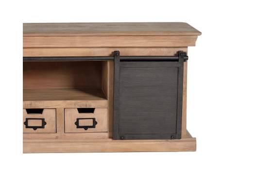 Mueble TV 3 Cajones 2 Puertas Correderas Industrial Darkon