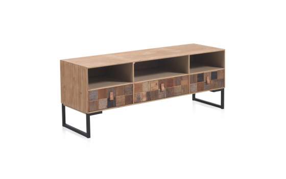 Mueble TV 3 Cajones Industrial Tablas Recicladas Serie Aerts