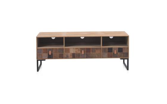 Mueble TV 3 Cajones Industrial Tablas Recicladas Serie Aerts