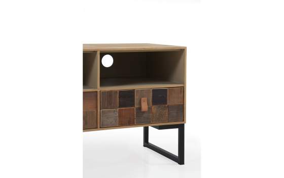 Mueble TV 3 Cajones Industrial Tablas Recicladas Serie Aerts