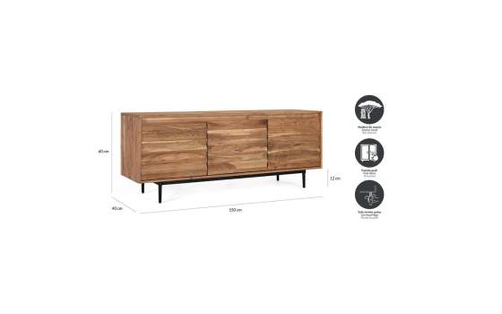 Mueble TV 3 Puertas Acacia Natural - Serie Alicock