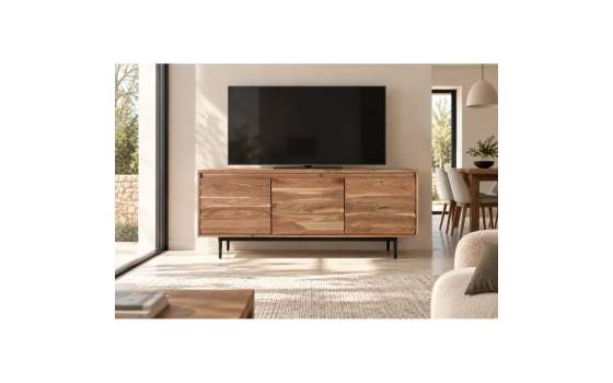 Mueble TV 3 Puertas Acacia Natural - Serie Alicock