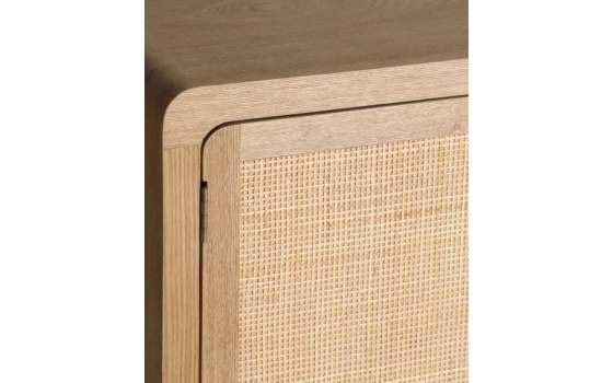 Mueble TV 4 Puertas Madera y Rejilla Ratan Serie Doazit