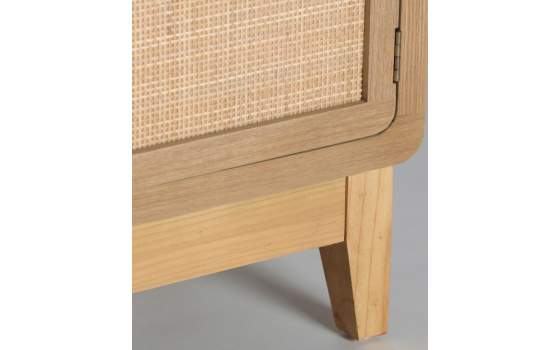 Mueble TV 4 Puertas Madera y Rejilla Ratan Serie Doazit