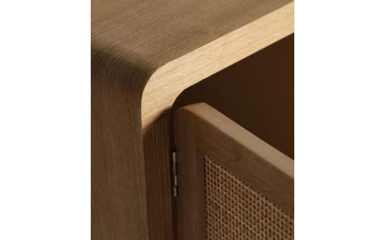 Mueble TV 4 Puertas Madera y Rejilla Ratan Serie Doazit