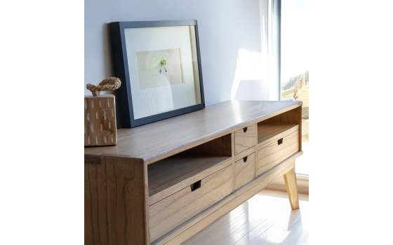 Mueble TV 4 Cajones 2 Huecos Estilo Nordico Serie Scandi