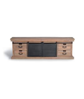 Mueble TV 4 Cajones 2 Puertas Correderas Industrial Darkon