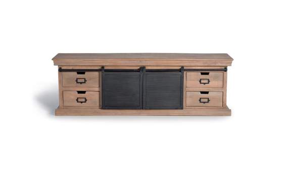 Mueble TV 4 Cajones 2 Puertas Correderas Industrial Darkon