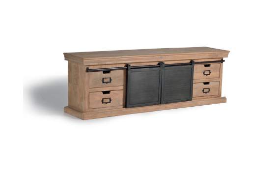 Mueble TV 4 Cajones 2 Puertas Correderas Industrial Darkon